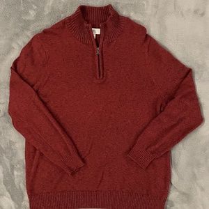 Rust Color Men's Sweater 1/4 Zip